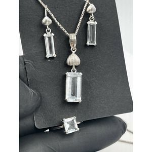 Aquamarine Gemstone Handmade Jewelry Set Stone Mine Gilgit Pakistan